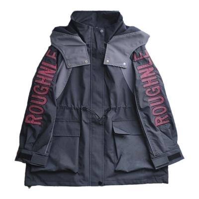 加绒加厚中长款外套女冲锋衣风衣