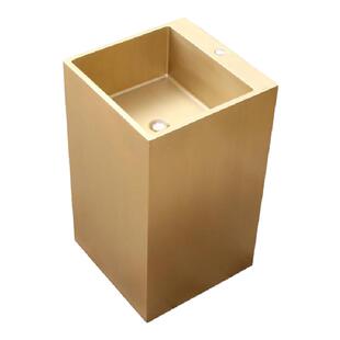 洗手盆立柱式一体落地黄铜独立洗手台卫生间盆立柱工业风洗漱面盆