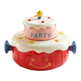 肆月生日礼物女生实用可爱陶瓷釉下彩碗盘餐具套装家用礼盒2人用