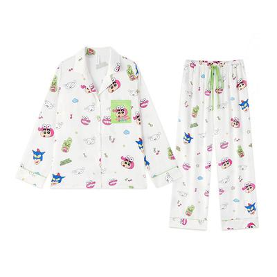 BE蜡笔小新授权带胸垫冰丝睡衣秋