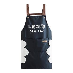 韩式围裙定制logo罩衣厨房家用做饭防水防油围腰女新款成人工作服