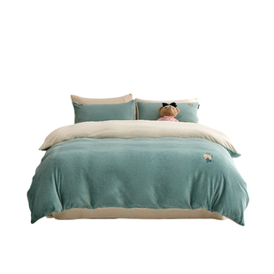 TeenieWeenie2025秋冬新款牛奶绒四件套珊瑚绒加绒床单被套三件套