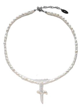 WY新款珍珠项链十字架吊坠颈链
