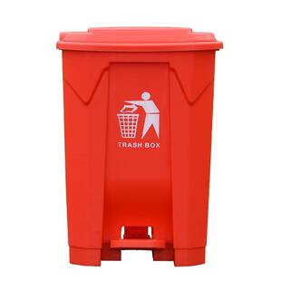 脚踏式垃圾桶商用垃圾分类大号带盖厨房饭店红蓝绿色灰户外100L80