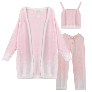 EMOOULI/一暮里可定制刺绣高级感加厚秋冬季珊瑚绒长袖睡衣套装女