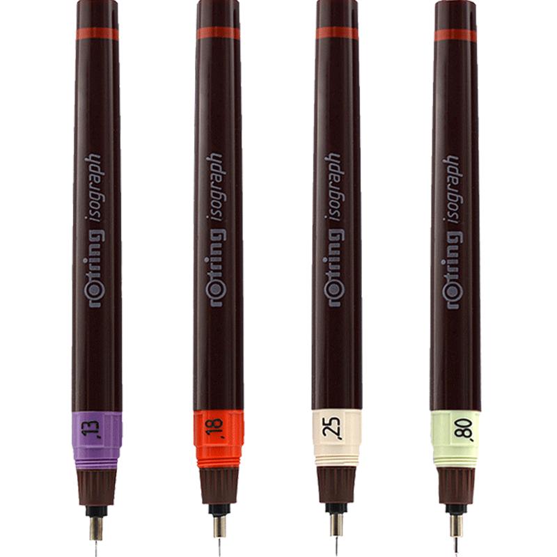 【红环官方专卖店】德国Rotring日本红环Isograph可加墨水针管笔绘图笔专业手绘工程师设计专用草图笔0.1mm
