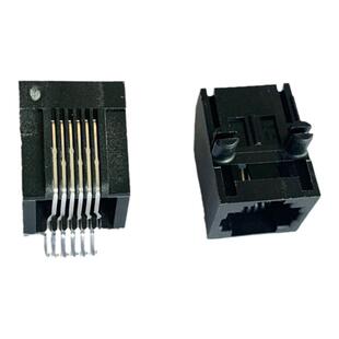 贴片电话口母座RJ12 6P6C全塑SMT端子磷铜连接器RJ11插座SMD