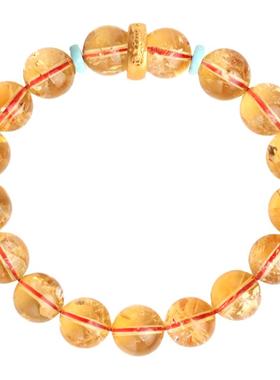 心斋堂喜金本命佛黄水晶手串