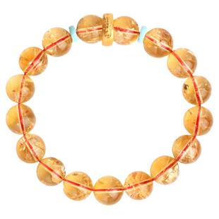 心斋堂【喜金】收藏天然黄水晶手链男马年本年貔貅佛珠手串礼物