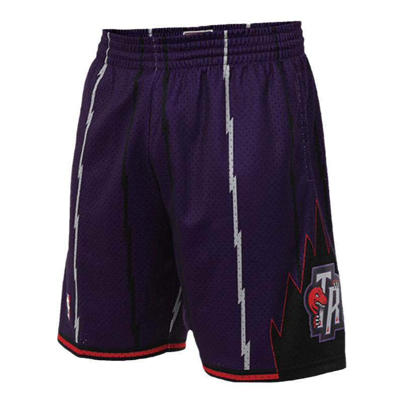 MN猛龙队98-99赛季客场球裤美式潮流条纹球迷版正品运动短裤男NBA