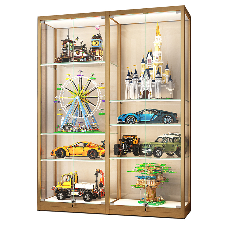 乐高展示柜家用手办展示架防尘透明玻璃柜高达收纳玩具模型陈列柜