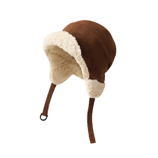 出口韩国大头围羊羔绒护耳飞行帽秋冬加厚保暖防风雷锋帽加绒大码