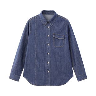 全棉时代女士牛仔外套男女同款男士牛仔衣秋装上衣衬衫薄外套情侣