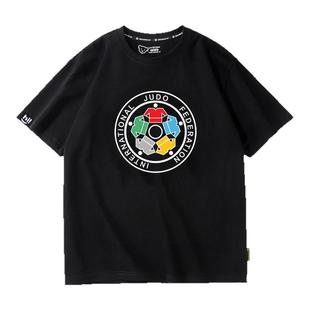 IJF国际柔道联邦徽标JUDO夏季男女T恤短袖卡通宽松学生青少年衣服