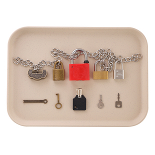 蒙氏开锁感官教具仿古元宝锁不同锁芯儿童益智钥匙小锁头配对玩具