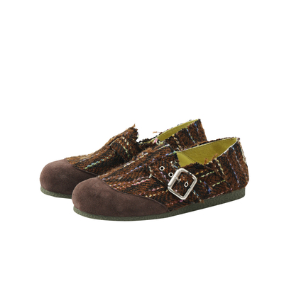 迷失麋鹿真皮拼接勃肯鞋