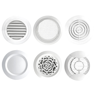 abs新风风口新风系统圆形中央空调出风口百叶可调通风排气口网罩