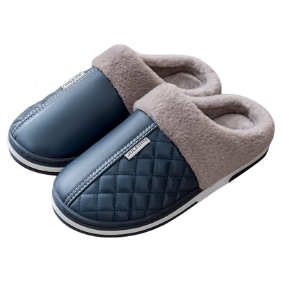 大码老人棉拖鞋男款防水防滑防摔