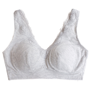 爱比娜爱比娜大码内衣无钢圈螺纹莫代尔聚拢定型收副乳文胸DK454