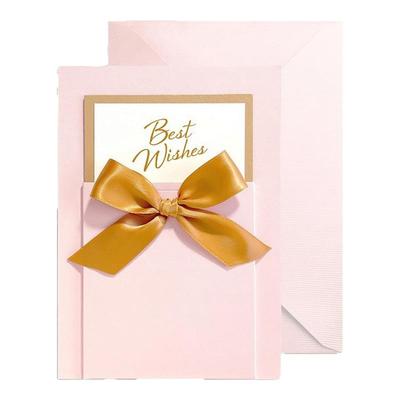 吖可爱粉色贺卡祝福企业定制logo