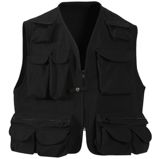 Viavitsoe多口袋机能户外工装钓鱼休闲马甲马夹背心夹克