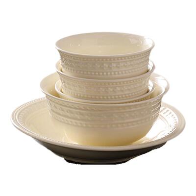 珠光奶油风碗碟高颜值碗盘餐具