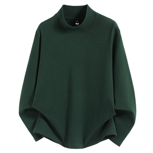 班尼路S&K高领打底衫男2025新款秋冬墨绿色磨绒保暖长袖打底上衣A