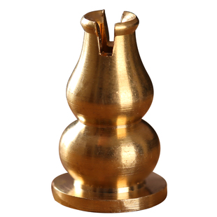 黄铜莲花多孔香插铜葫芦香座家用线香炉盘香香篆香薰炉香盘小号