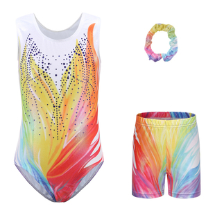 儿童体操服渐变贴钻芭蕾舞练功服Girl Kid Leotard Amazon