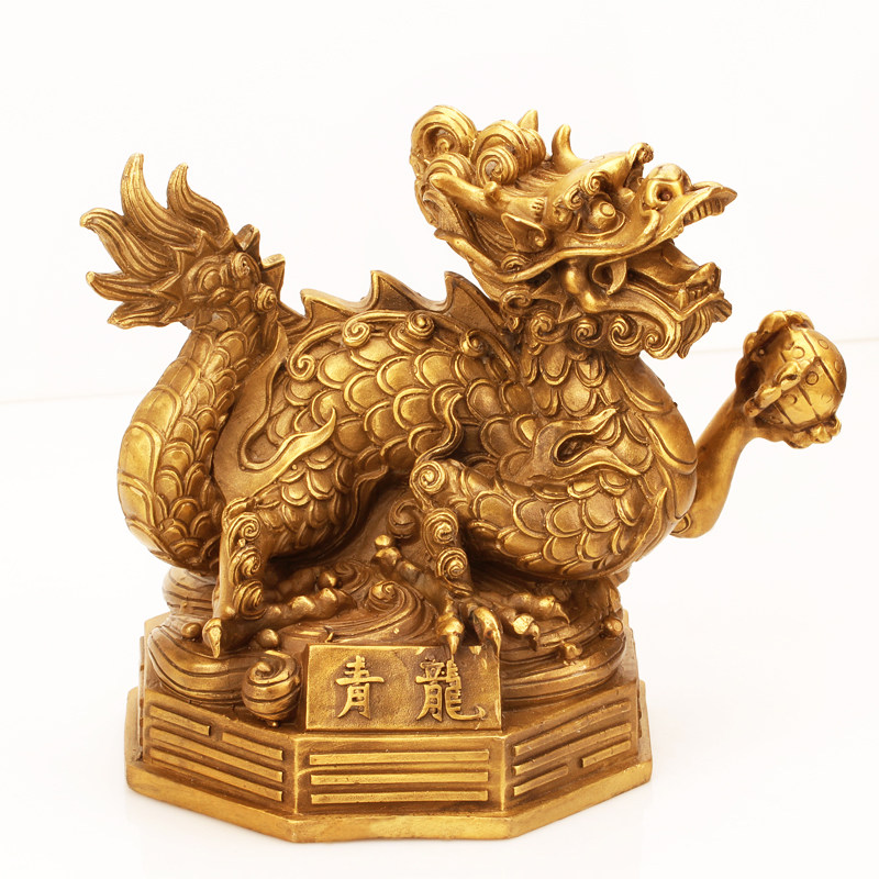 纯黄铜四神兽摆件灵兽摆件青龙白虎朱雀玄武纯铜四方神四大神兽