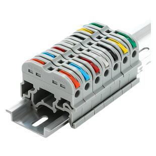 工控接线端子导轨式一进多出快速电线连接器121免螺丝代替UK2.5B