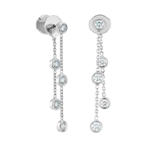 【礼物】De Beers 戴比尔斯 Clea 白金五钻耳环 18K金 钻石 耳钉