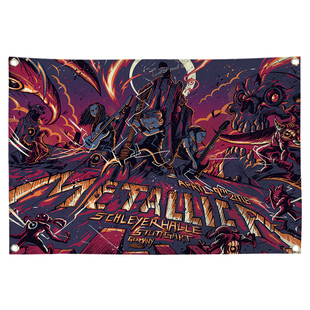 可定制Metallica金属摇滚乐队背景布挂旗吊旗酒吧琴行装饰挂布