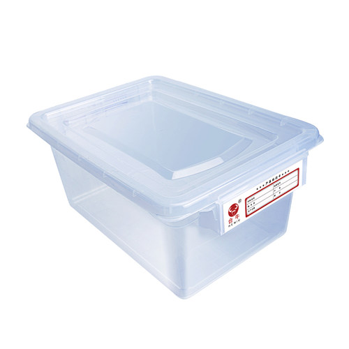 周转箱透明塑料盒长方形加厚储物收纳标签盒胶箱大号食品盒子商用