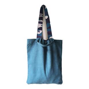 精品外贸单手提袋单肩包加厚帆布包小众文艺水洗复古补习袋购物袋