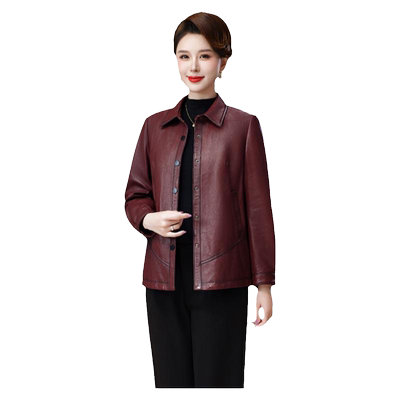 安筠真皮皮衣植鞣妈妈装短款