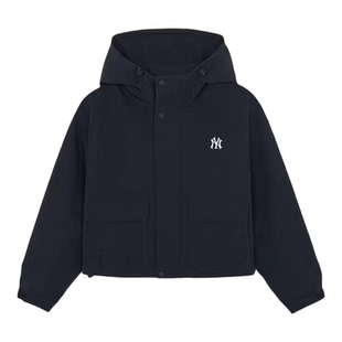 MLB冲锋衣26新款女子NY短款工装防泼水休闲运动夹克外套3FWJB0161