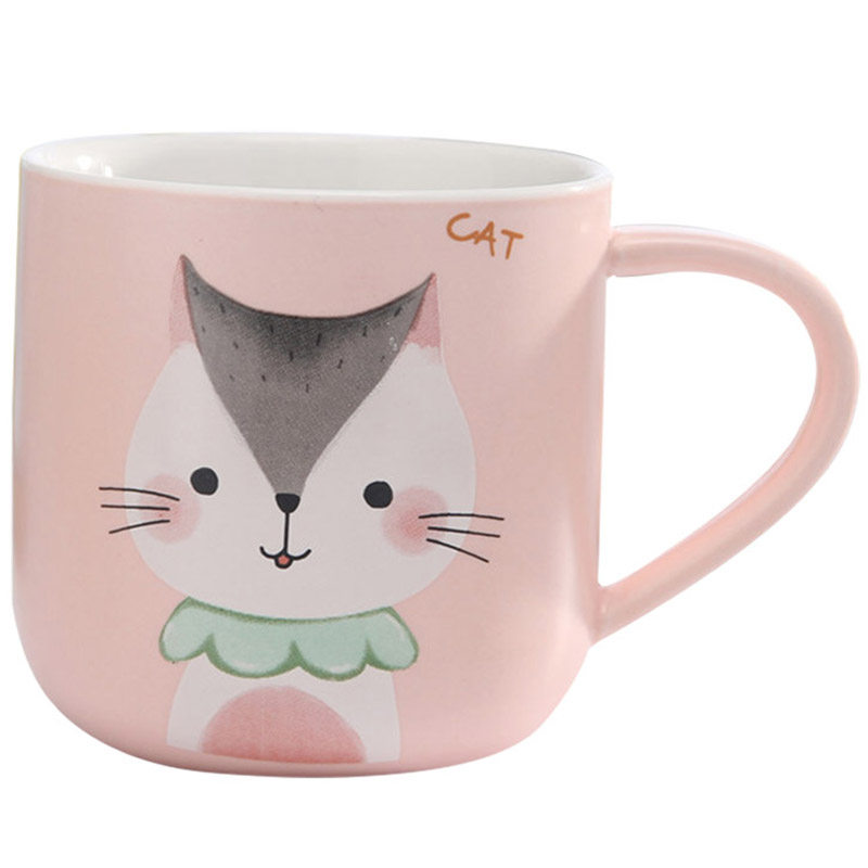 清新卡通风猫咪公主文艺陶瓷水杯