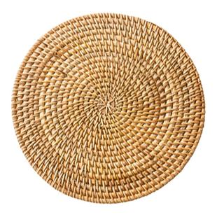 藤编隔热垫餐桌垫片盘子垫耐高温轻奢桌垫防烫垫锅垫高级感餐盘垫