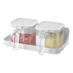 懒角落调料组合套装调料盒厨房家用壁挂式调味盒盐味精香料收纳盒