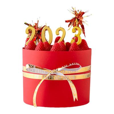 ins风草莓蜡烛蛋糕装饰摆件