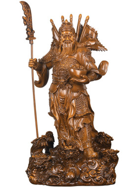 办公室招财元宝关公摆件树脂中式