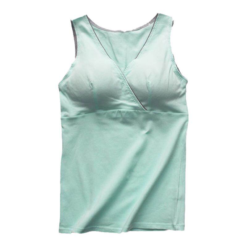 大码棉交叉有扣哺乳吊带背心月子打底服产后哺乳衣免穿文胸