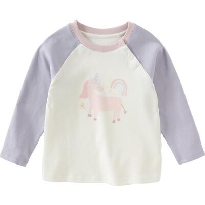 戴维贝拉儿童长袖T恤2025男童春秋打底衫女宝宝新款纯棉印花上衣