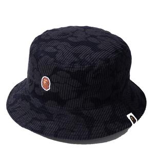 BAPE配饰猿人刺绣徽章暗纹迷彩灯芯绒渔夫帽380609H