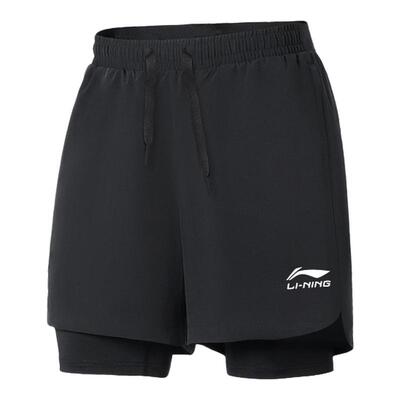 李宁运动短裤女夏季速干假两件