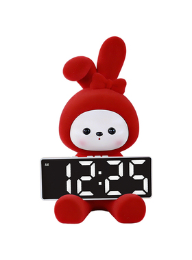 兔子时钟桌面摆件设计感客厅轻奢高档可爱儿童房创意桌面家居装饰