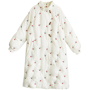 清【恰逢晚冬】复古原创小樱桃刺绣羽绒服女冬季加厚保暖精致外套