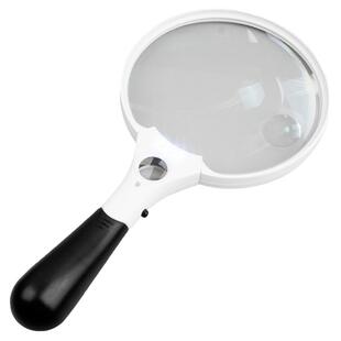 拜斯特持放大镜4倍25倍镜片大镜片学生阅读看书看手机老人led光源