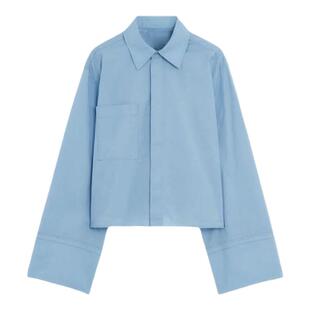【现货】NOTHING WRITTEN休闲版型尖领纽扣式衬衫淡蓝色春季新品
